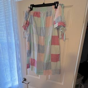 Vineyard Vines x Target Patchwork Off Shoulder Dress